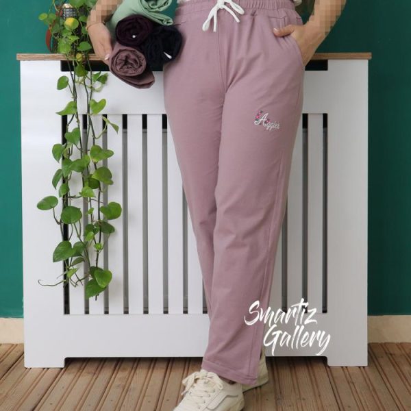 شلوار راحتی گل صورتی